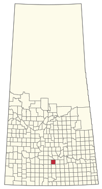 Location of the RM of Moose Jaw No. 161 in Saskatchewan