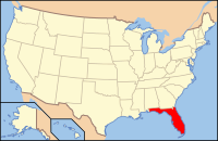 Map of the United States highlighting Florida