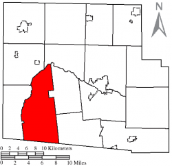 Location of McDonald Township, Hardin County, Ohio