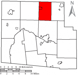 Location of Blanchard Township, Hardin County, Ohio