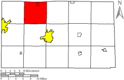 Location of Liberty Township in Seneca County.