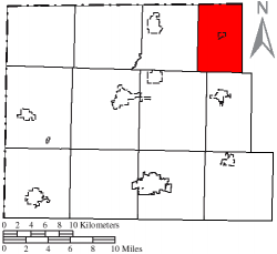 Location of Mill Creek Township in Williams County