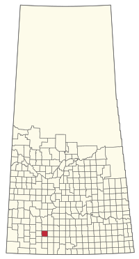 Location of the RM of Whiska Creek No. 106 in Saskatchewan