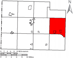 Location of Brown Township in Paulding County