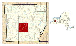 Location within Wyoming County and New York