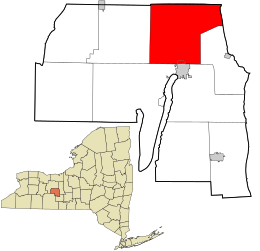 Location in Yates County and the state of New York.