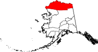 Map of Alaska highlighting North Slope Borough
