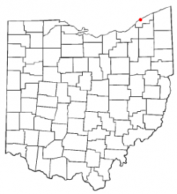 Location of Mentor-on-the-Lake, Ohio