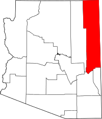 Map of Arizona highlighting Apache County