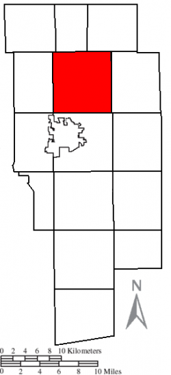 Location of Orange Township in Ashland County.