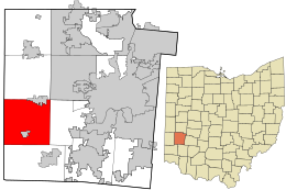 Location in Montgomery County and the state of Ohio.