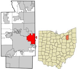 Location in Summit County and the state of Ohio.
