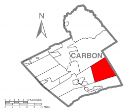 Location of Towamensing Township in Carbon County