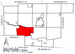 Location of Green Camp Township in Marion County