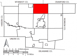 Location of Grand Prairie Township in Marion County