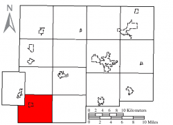 Location of Jennings Township in Putnam County