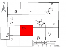 Location of Union Township in Putnam County